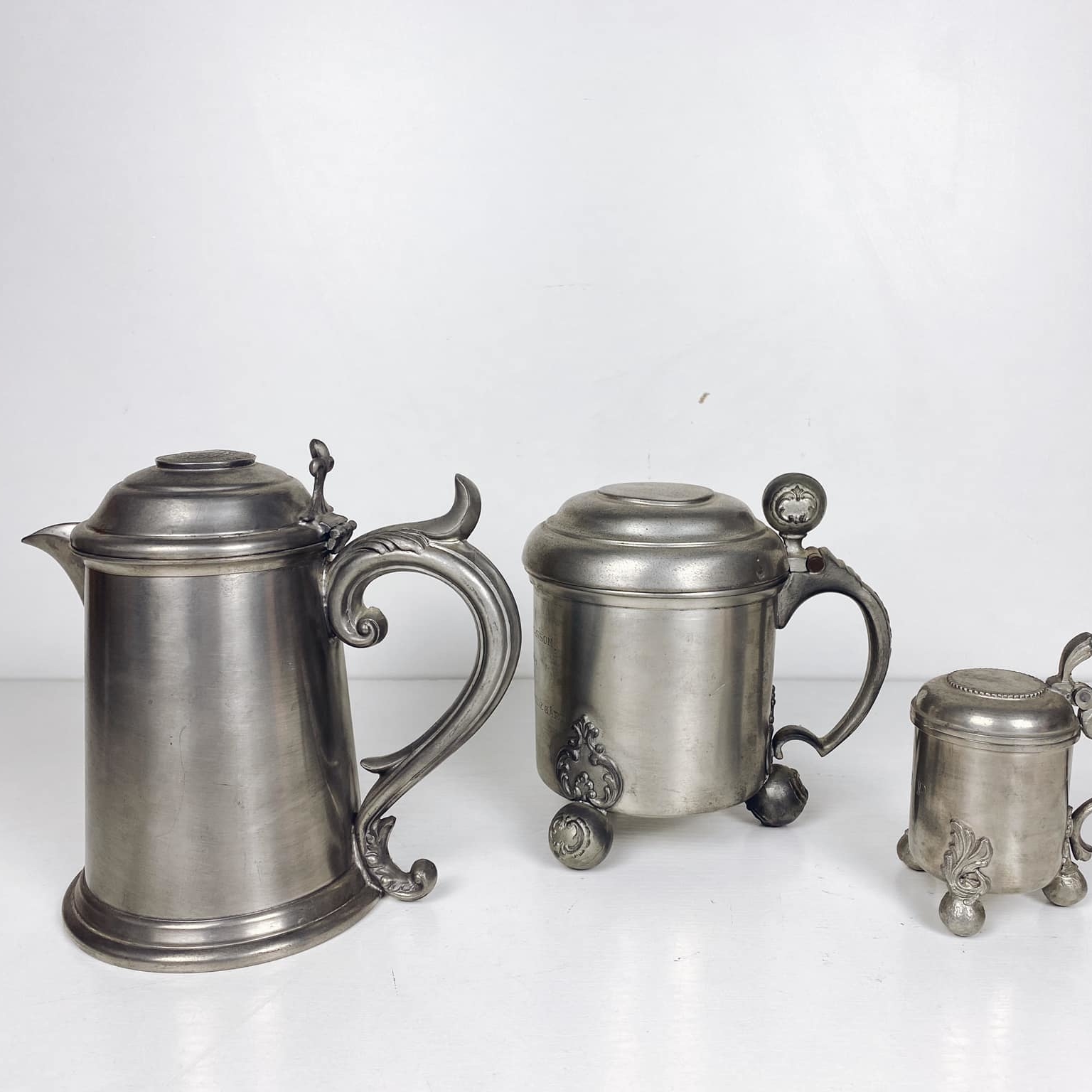 Глечик-кружка з кришкою олово вінтаж JU-075