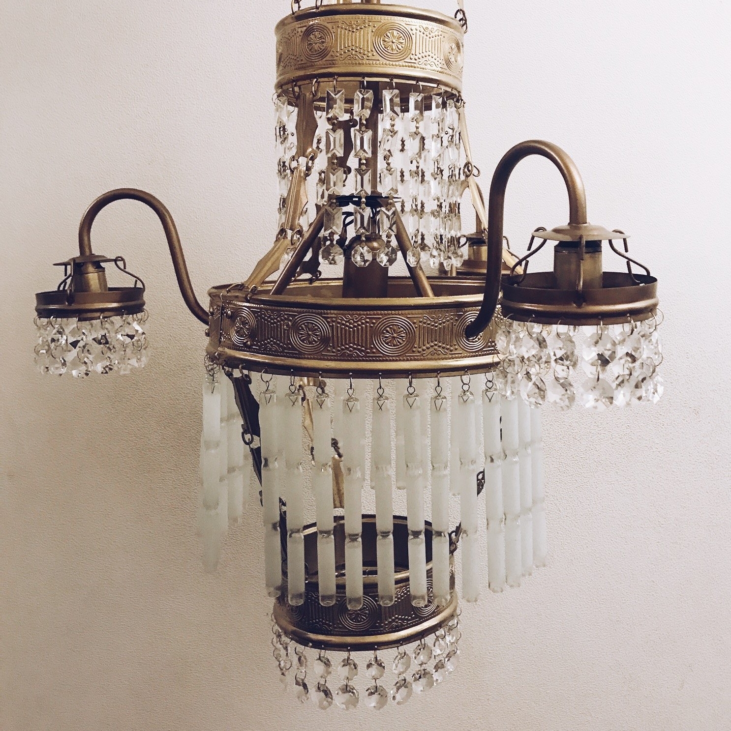 Люстра з кришталевими підвісками вінтаж LS-046