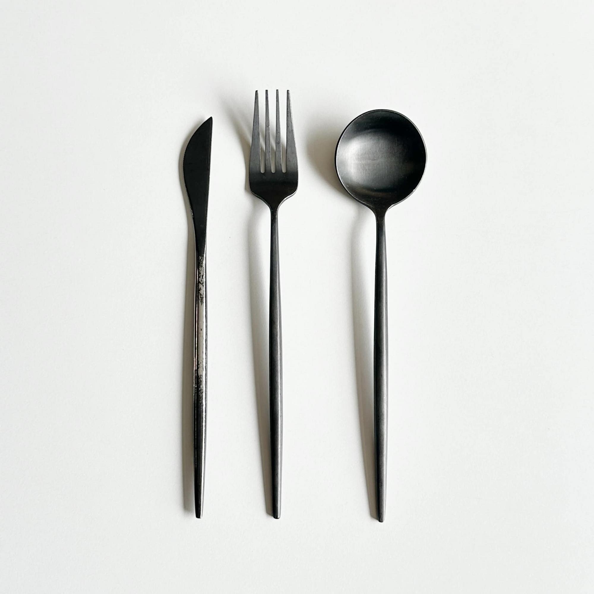 Столові прибори чорний мат KL-022