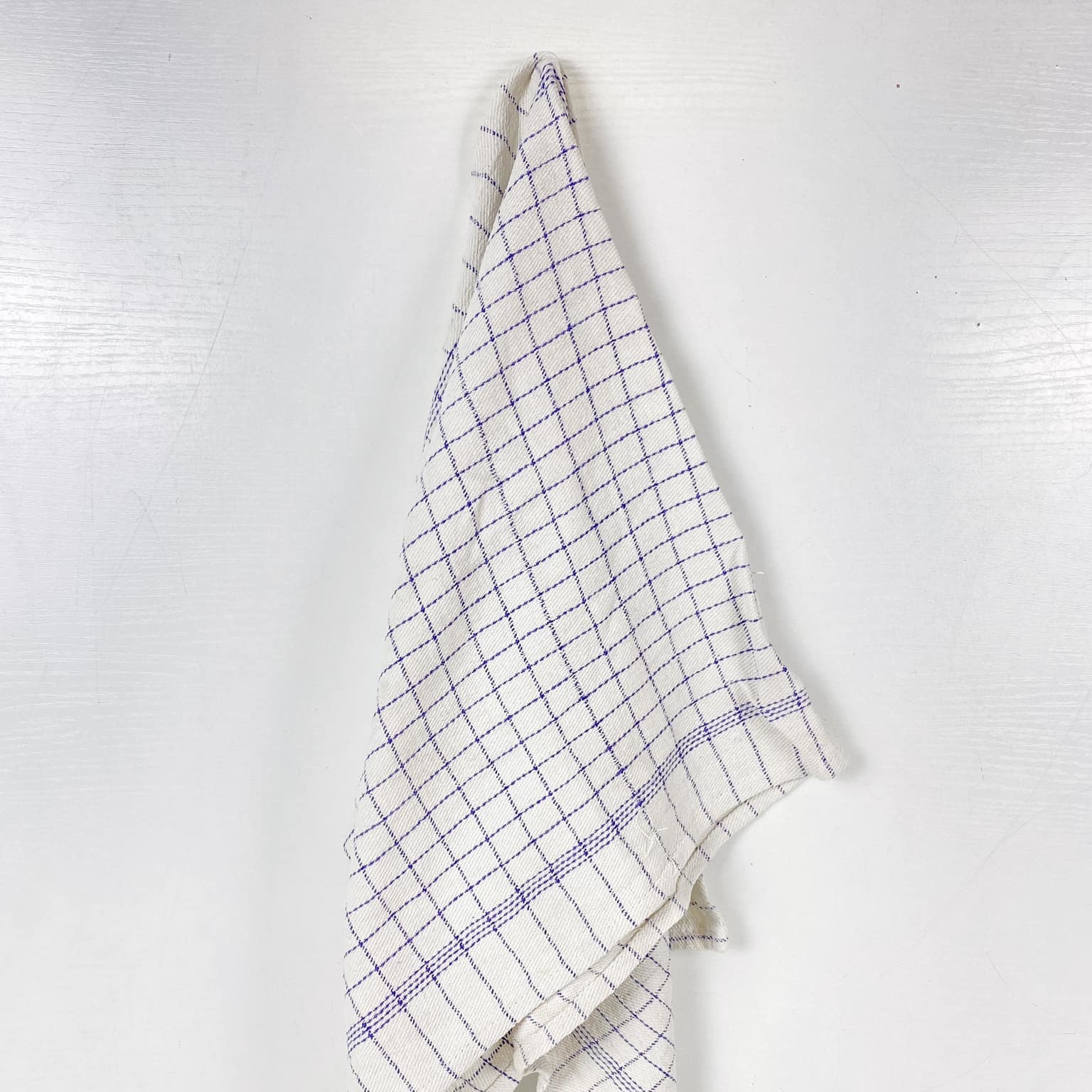 Рушник кухонний білий клітинка фіолет TT-107