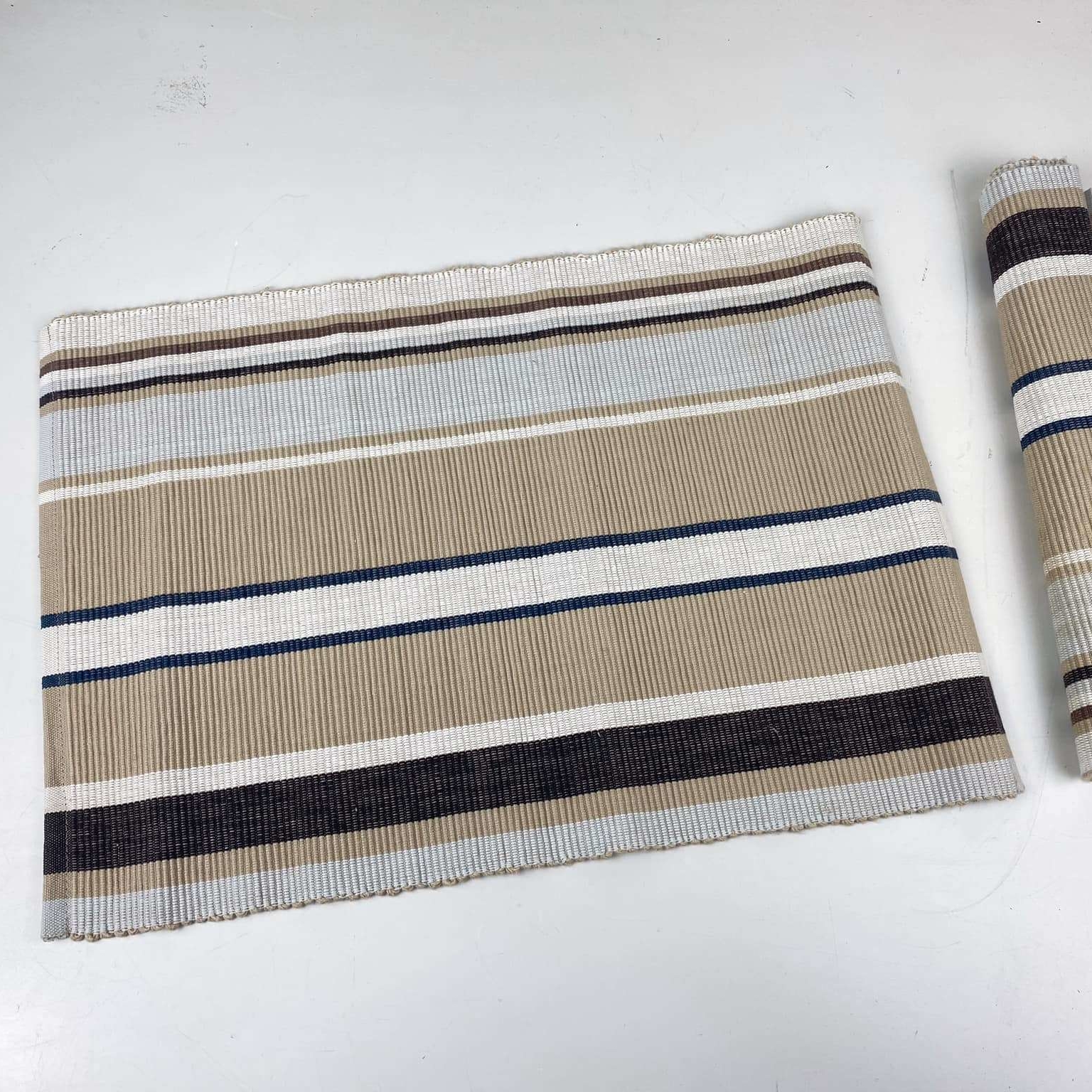 Підкладка для сервіровки коричнево-беж смуги текстиль TT-128