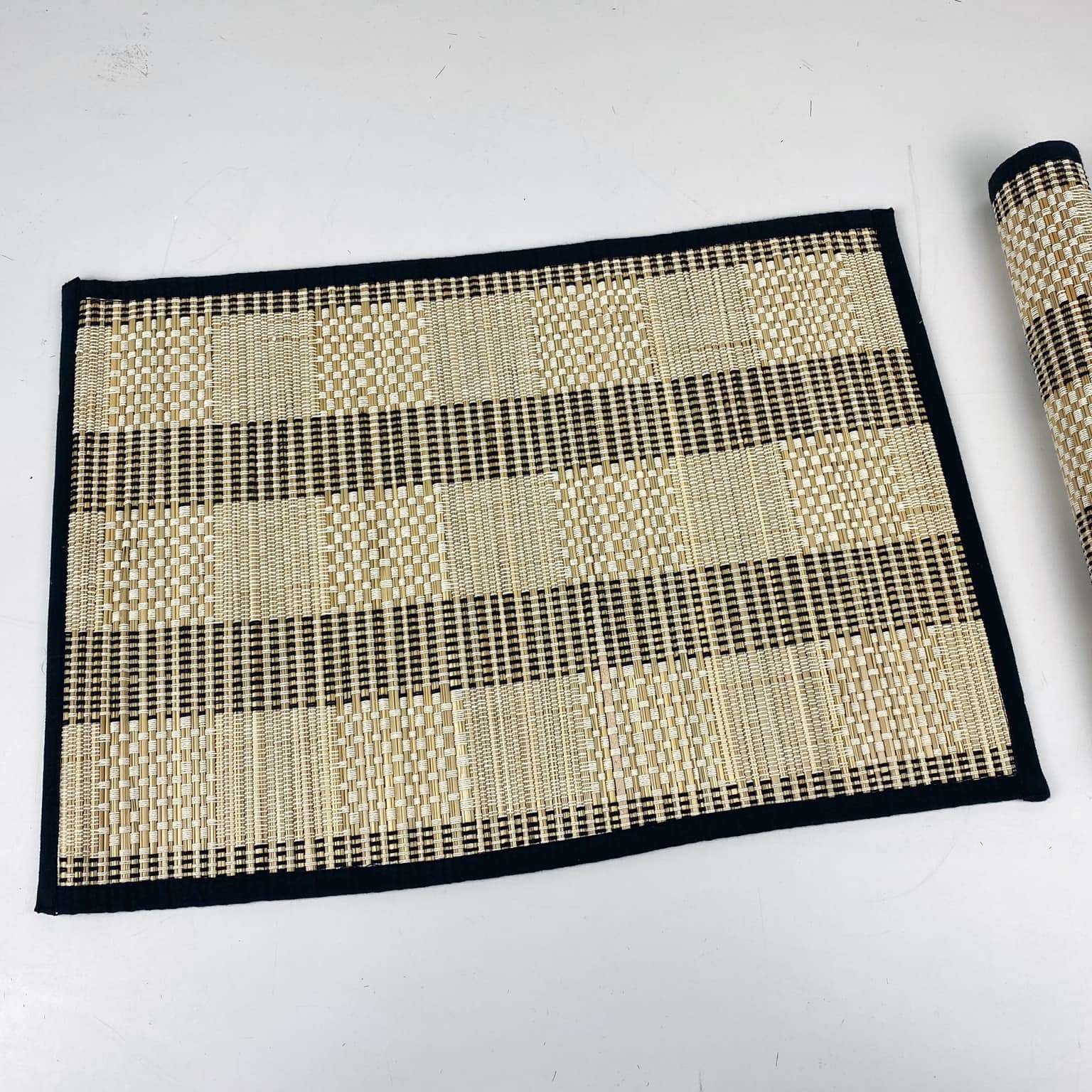 Підкладка для сервіровки чорна/натур бамбук/тасьма TT-150