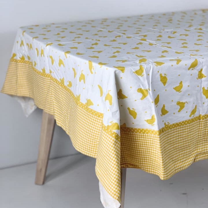 Скатертина жовто-біла Півники TT-157