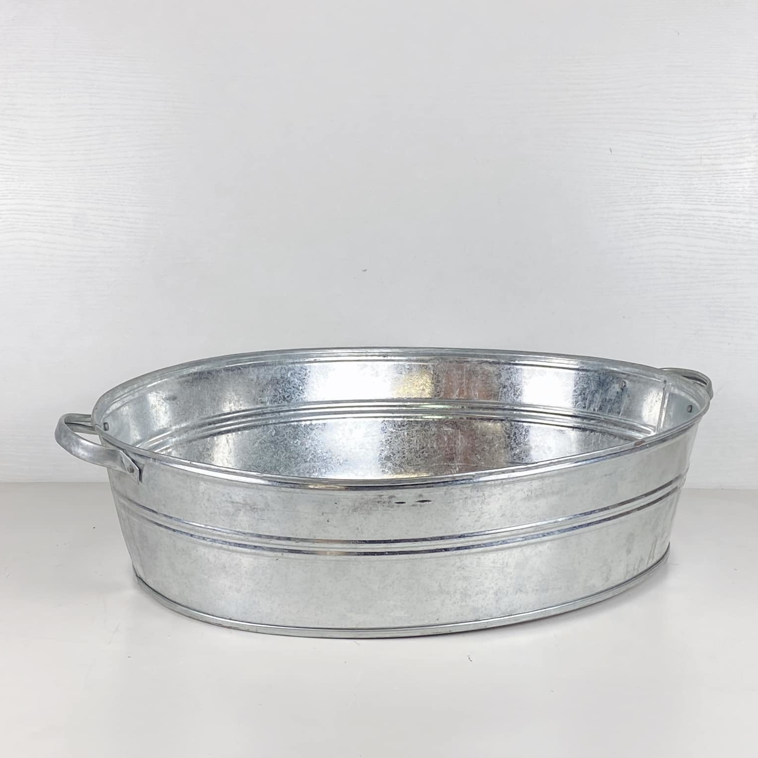 Ємність з 2 ручками овальна оцинкована 2