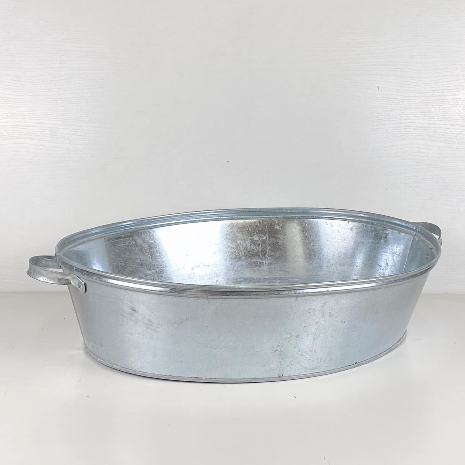 Ємність з 2 ручками овальна оцинкована 3