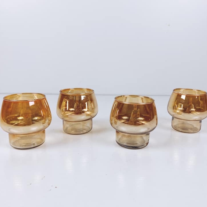 Склянка-підсвічник жовтий дзеркальний скло CS-030