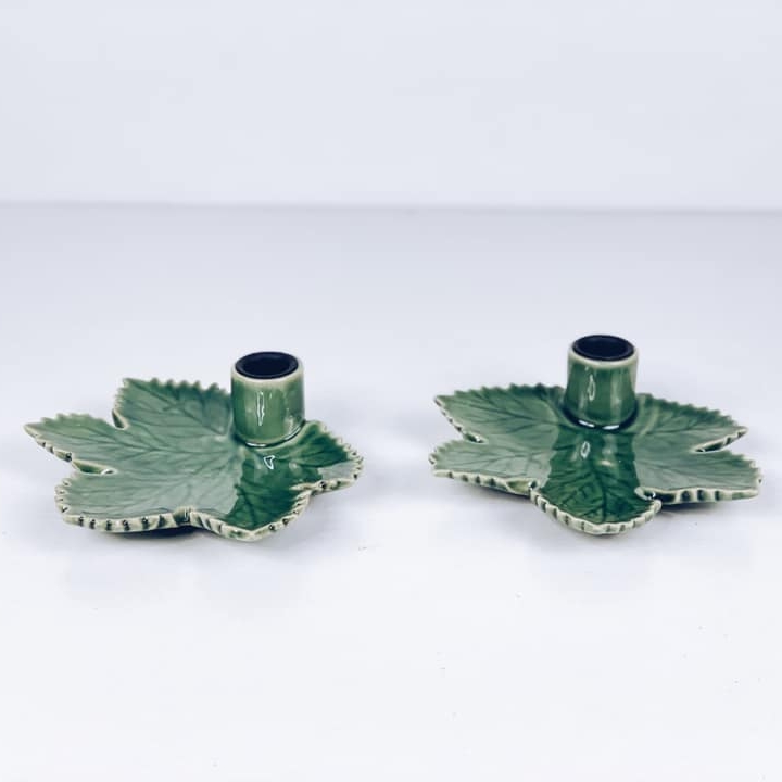 Підсвічник на 1 свічку Листок кераміка зелений CA-123
