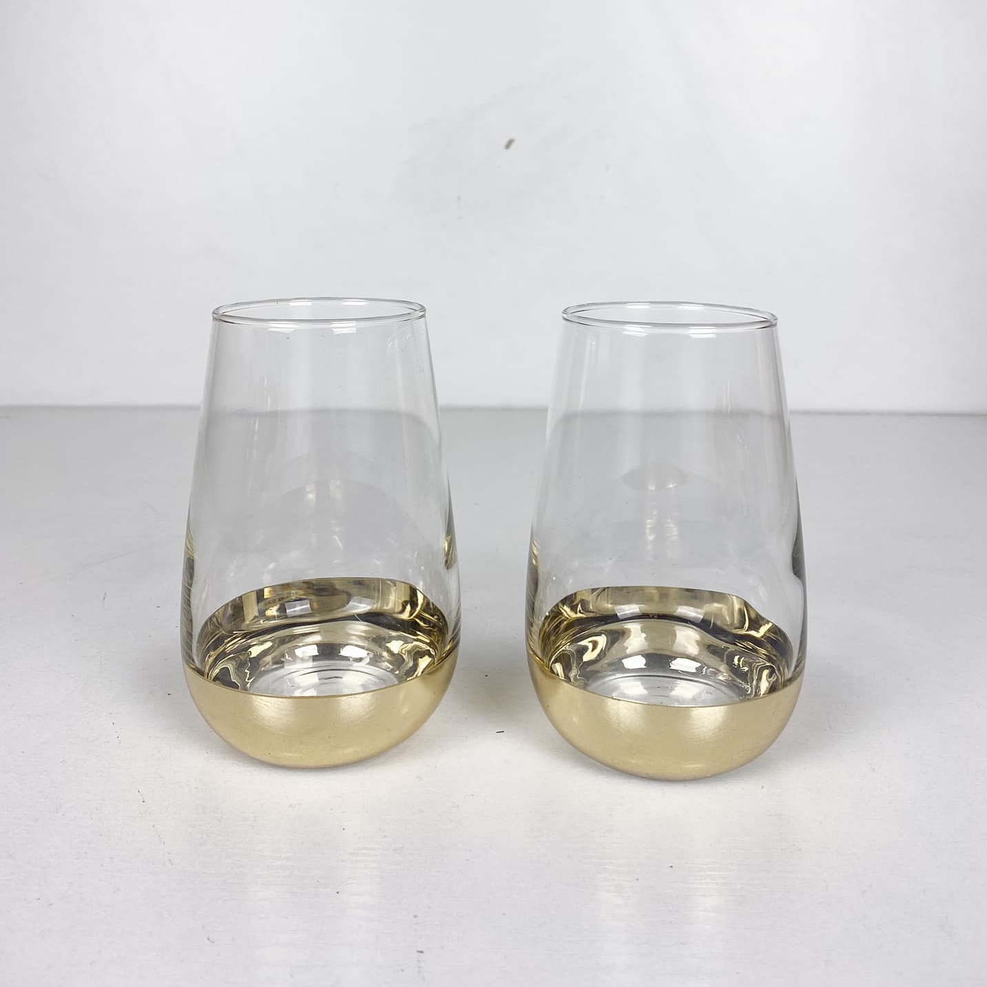 Підсвічник-склянка скло прозоре/золото CA-151