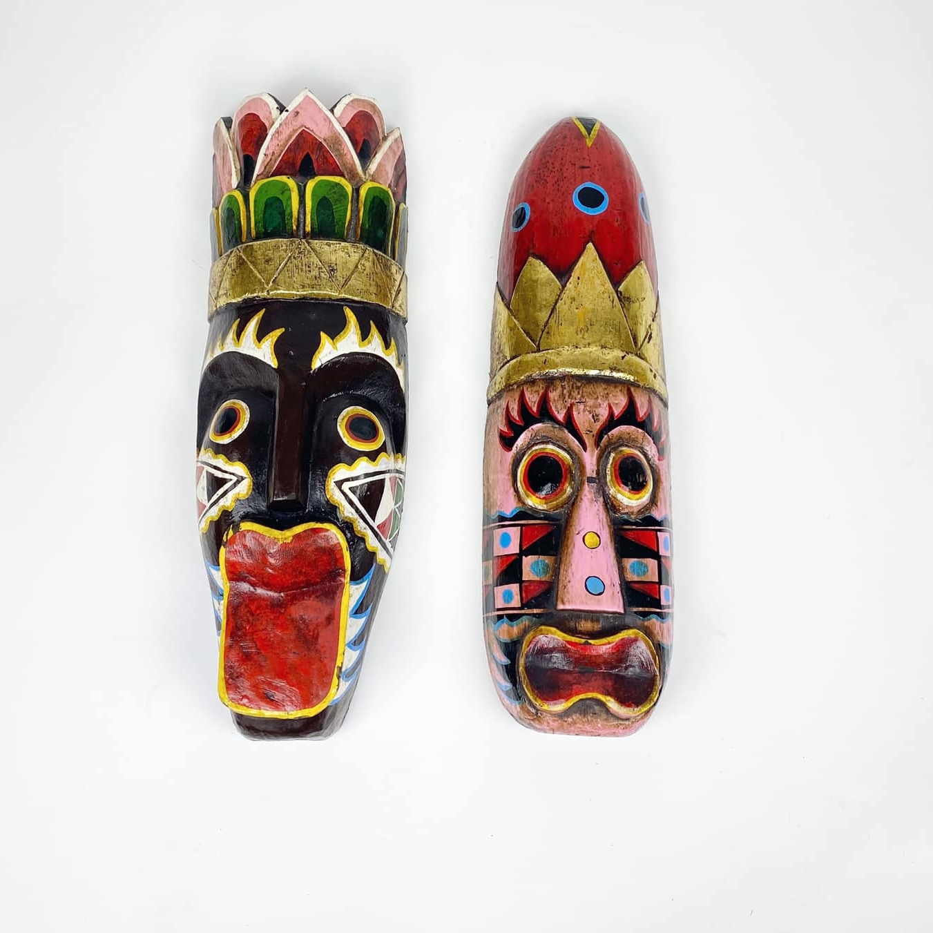 Маска африканська кольорова дерево різблення WD-055