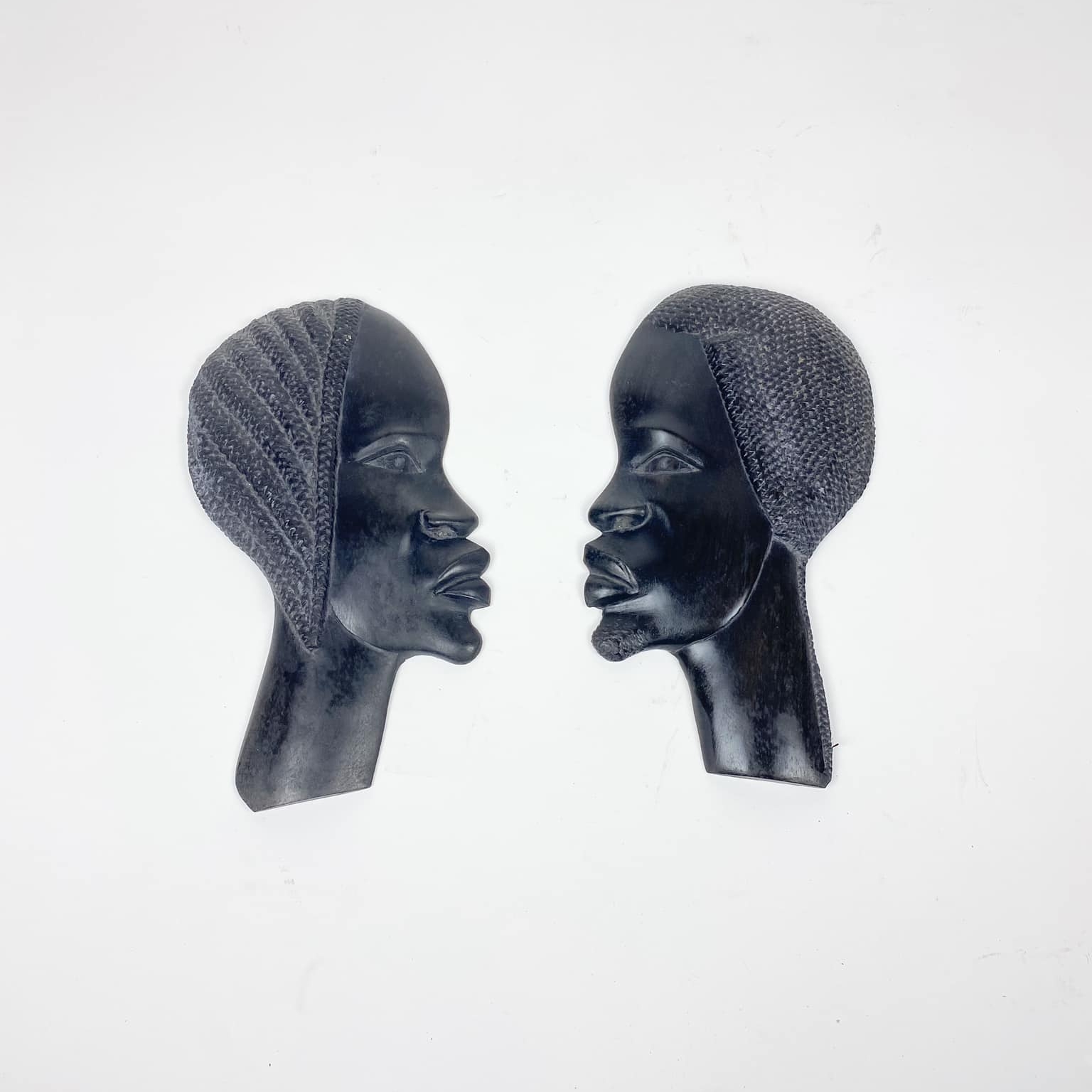 Панно рельєфне Профіль Африка 2 чорне дерево різблення вінтаж WD-078