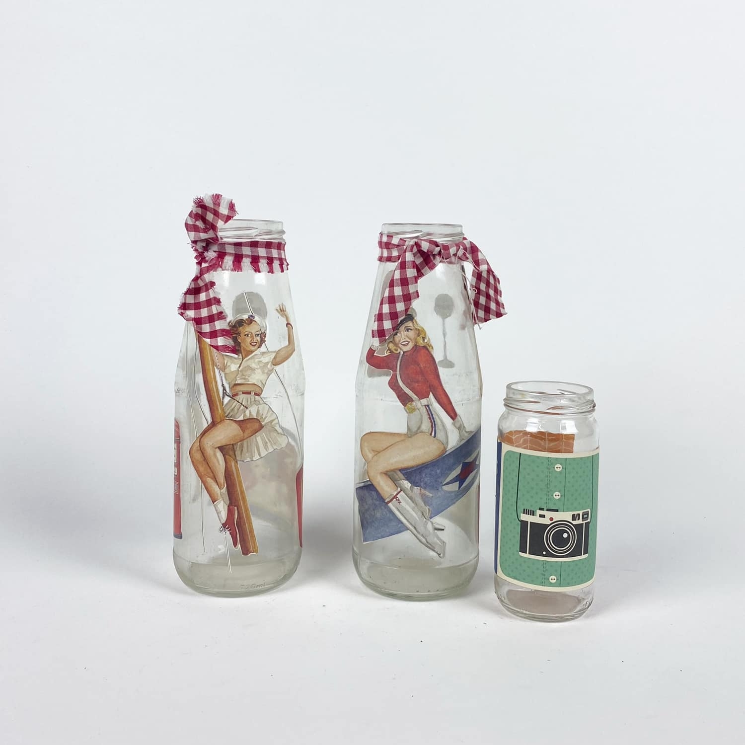 Пляшка/банка декор у стилі 50-х KF-083