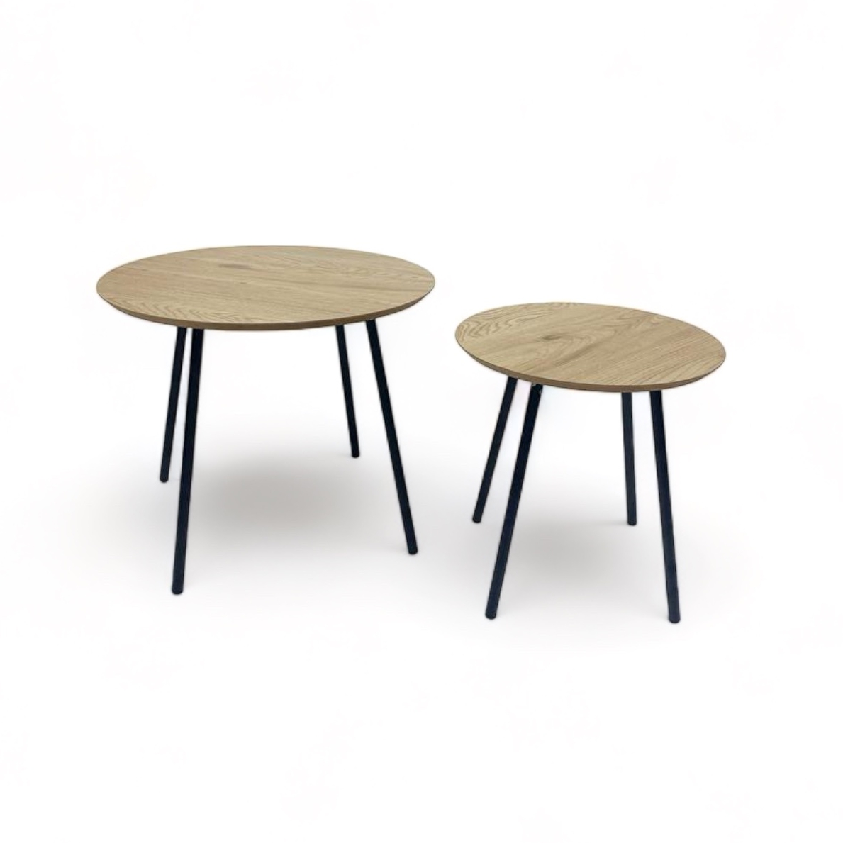 Столик кавовий круглий на чорних ніжках ламінований мдф/метал TB-602