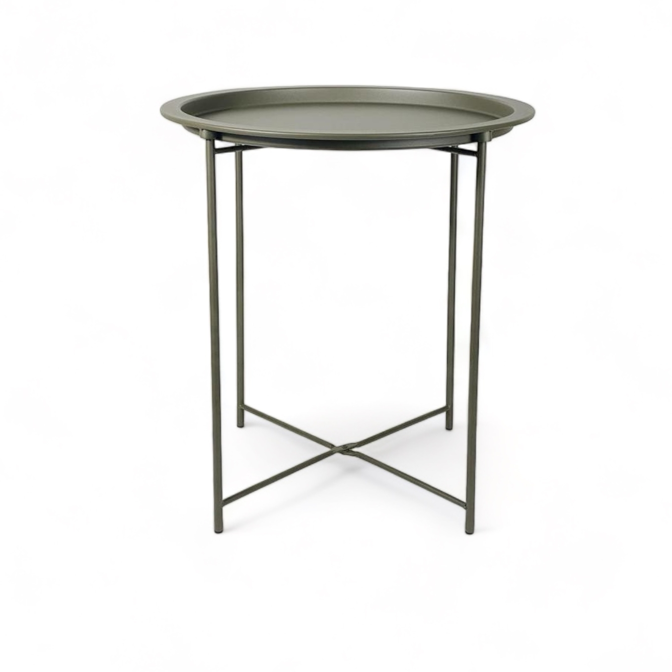Столик кавовий маленький сіро-зелений, метал TB-597