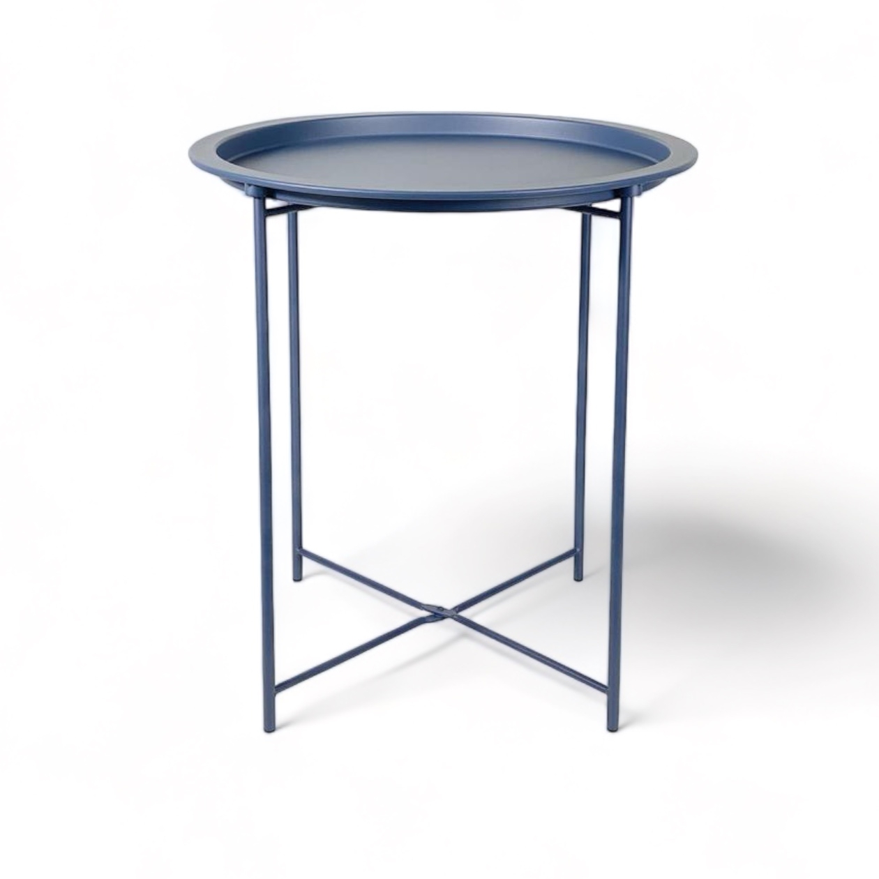 Столик кавовий круглий блакитний метал TB-598