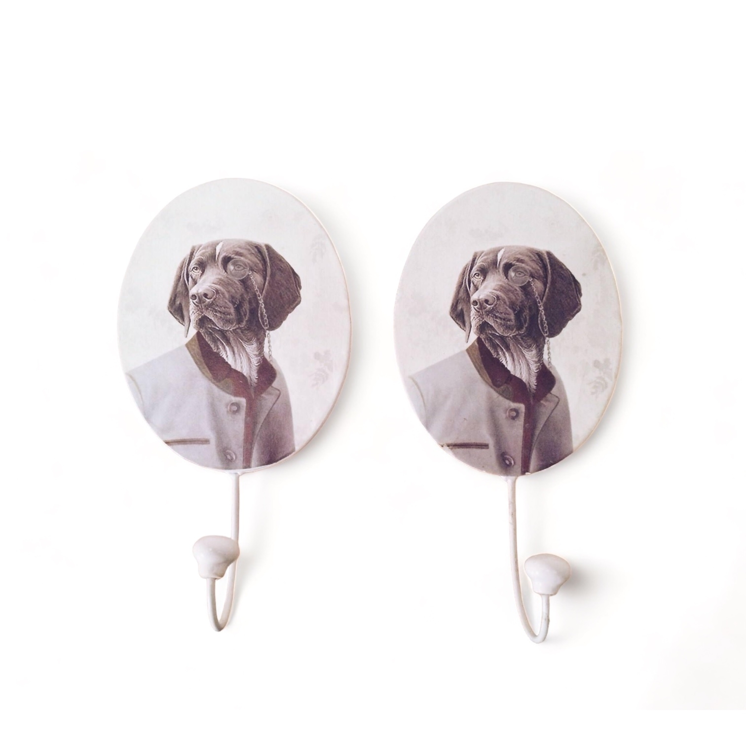 Гачок настінний декоративний метал/кераміка 2