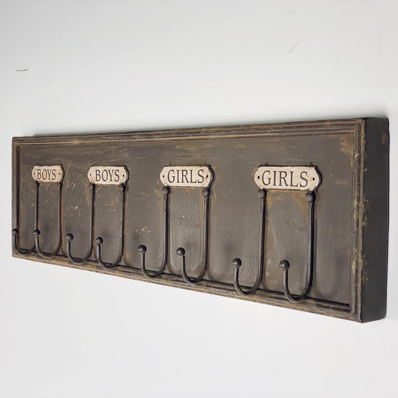 Вішак настінний на 8 гачків чорний у вінтажному стилі метал