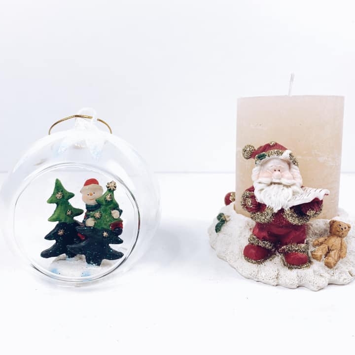 Іграшка-куля/Підсвічник зі свічкою новорічні