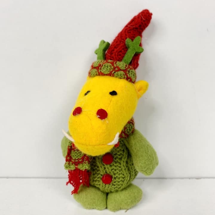 Іграшка м'яка Дракон у шапці новорічний