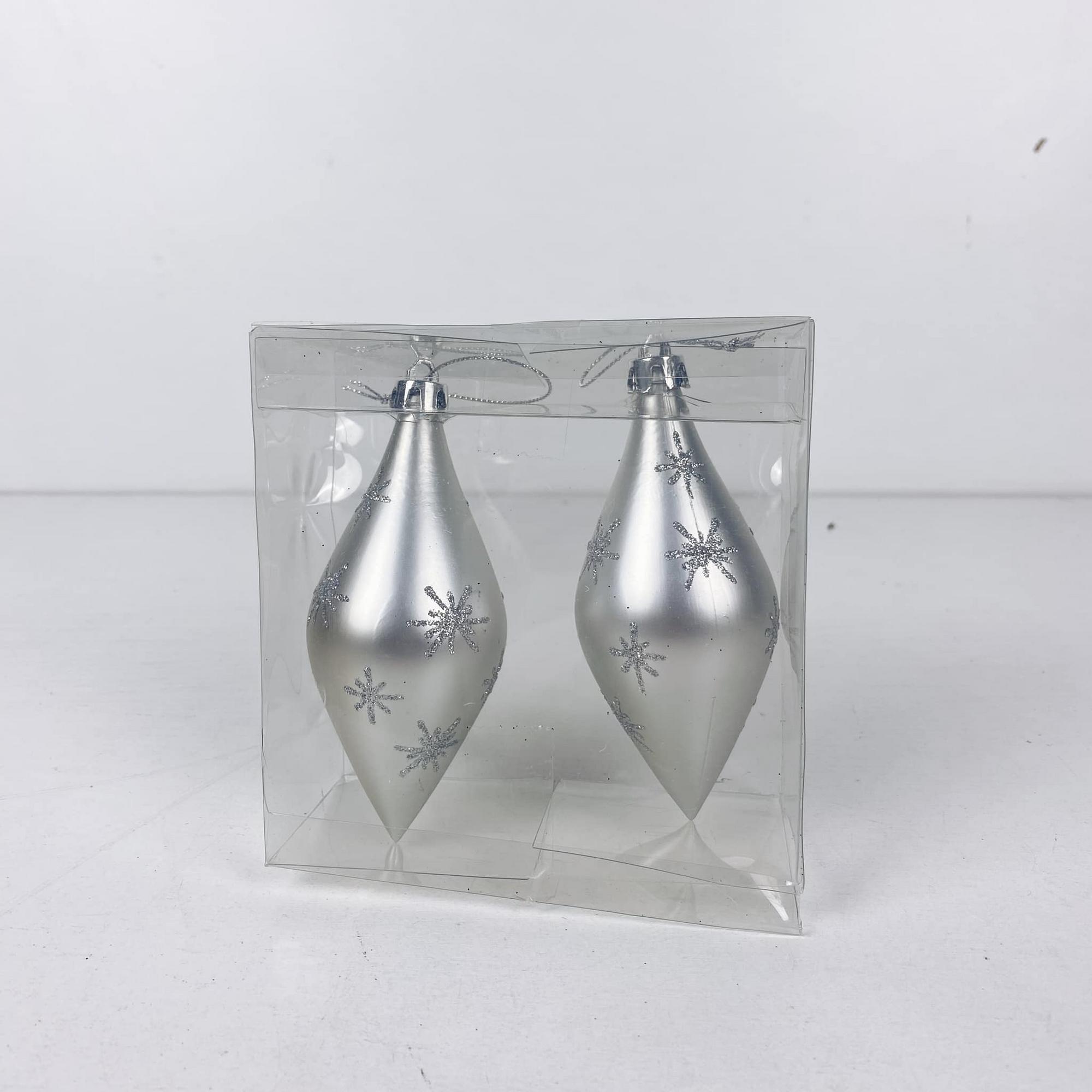 Іграшка ялинкова "веретено" срібна