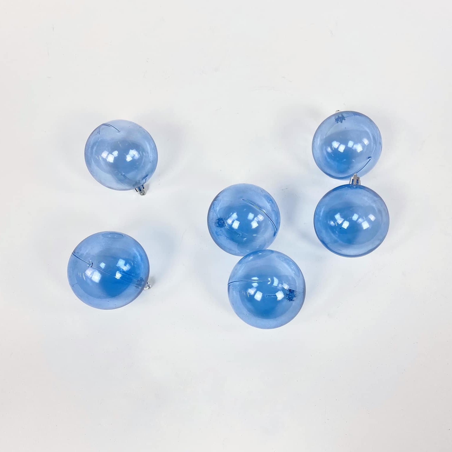 Ялинкова прикраса Куля блакитна прозора