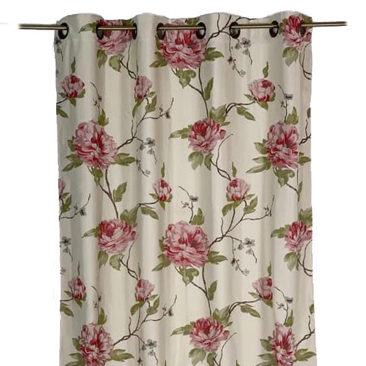 Штора на люверсах жакард великі квіти CR-007