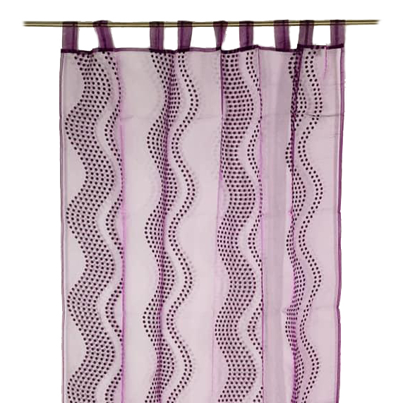 Тюль на петлях органза фіолет хвилясті лінії CR-010