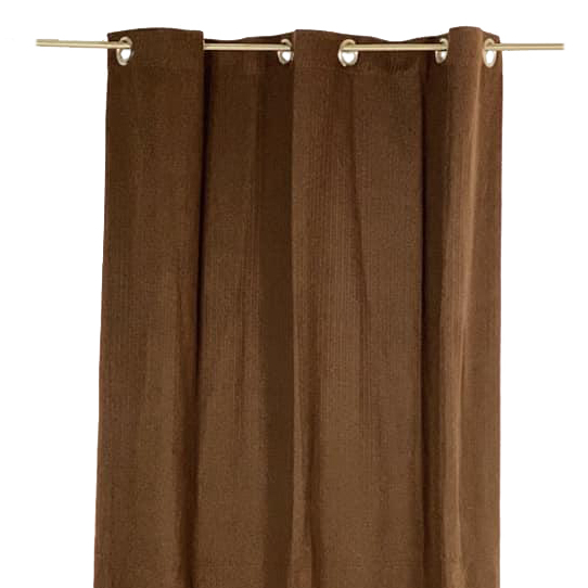 Штора на люверсах т-коричнева смужка-жакард CR-011