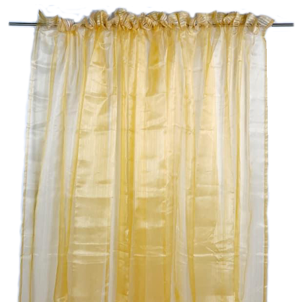 Тюль жовтий органза на тасьмі CR-017