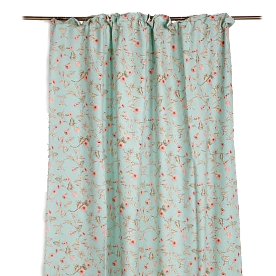 Штора на тасьмі Квіти дрібні блакитний/рожевий CR-019