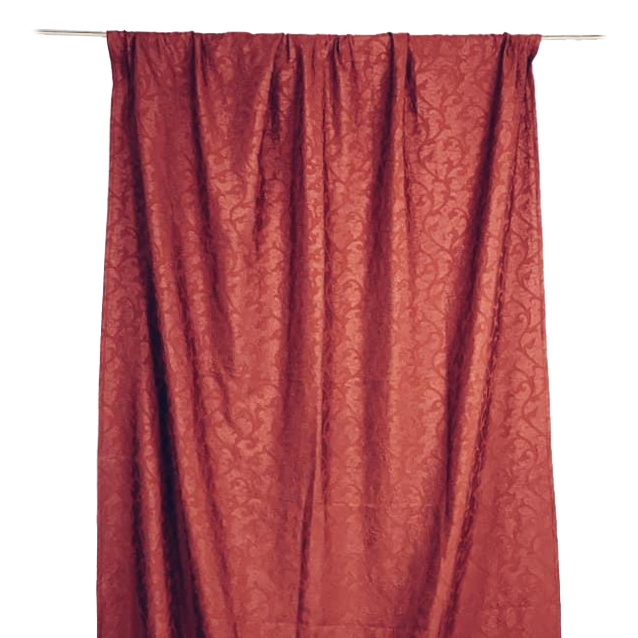 Штора жакард візерунки бордо на кулісці CR-025