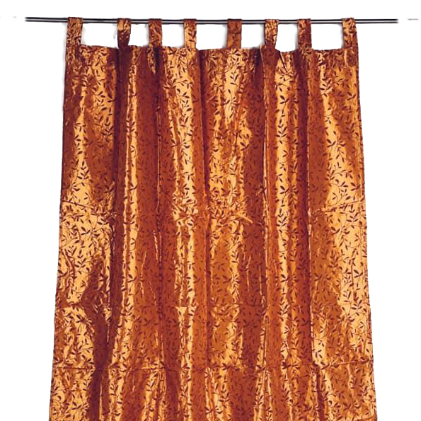 Штора на петлях атлас жакард візерунок оранж CR-030