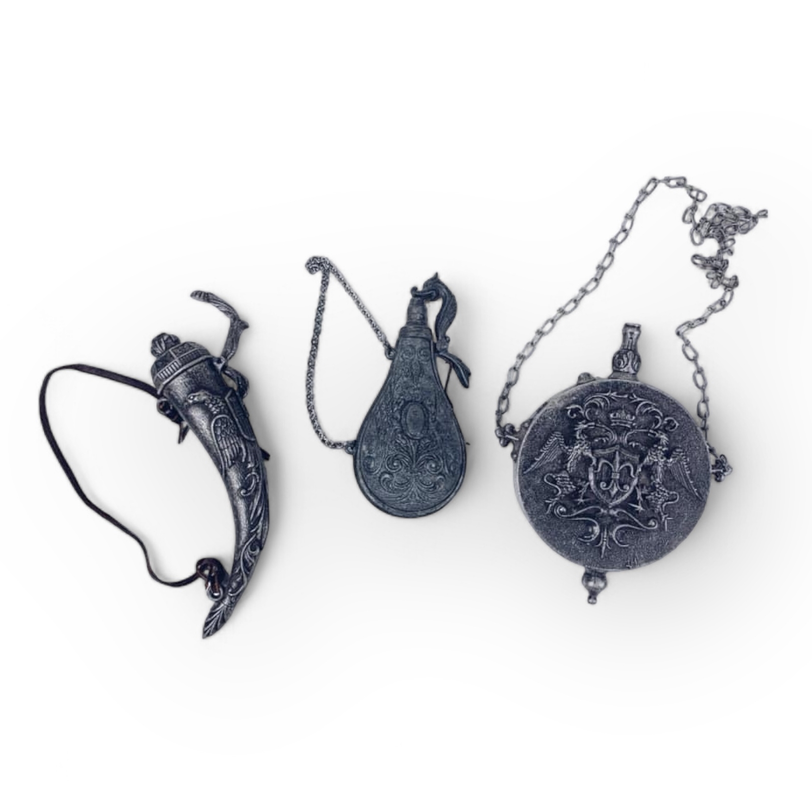 Порохівниця з рельєфним декором олово вінтаж