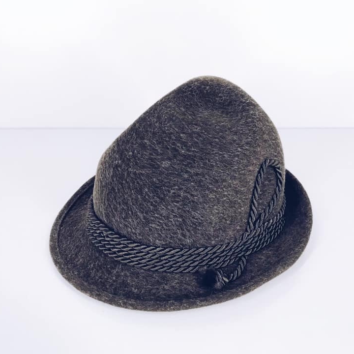 Капелюх єгерський сіро-коричневий фетр шнур 2