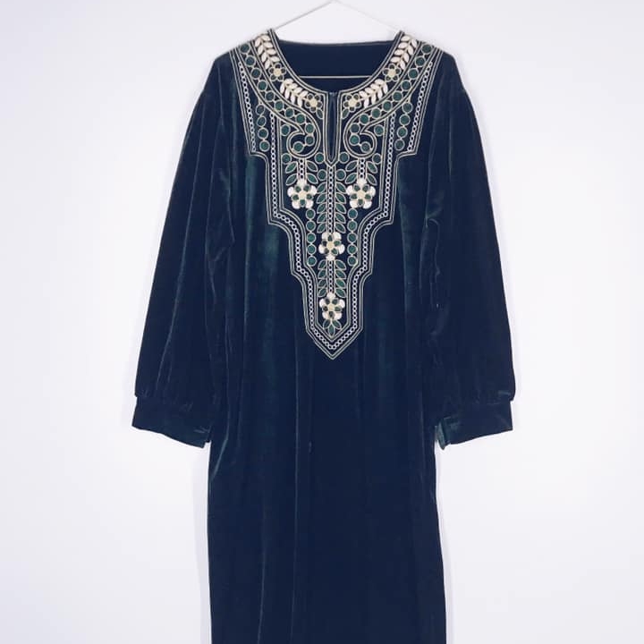 Сукня східна т-зелена велюр вишивка 14