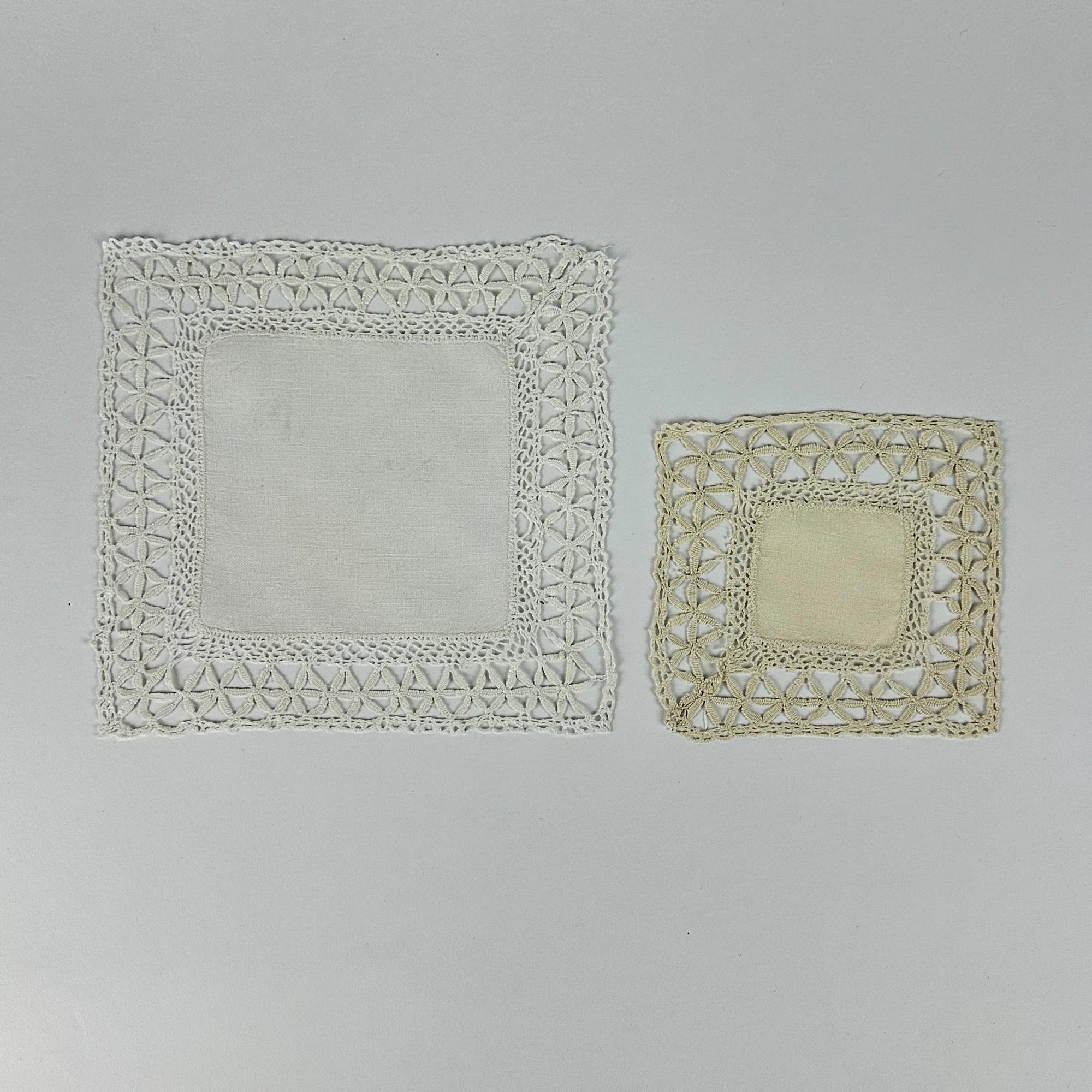 Серветка декоративна біла мереживо/вишивка бавовна вінтаж TT-186