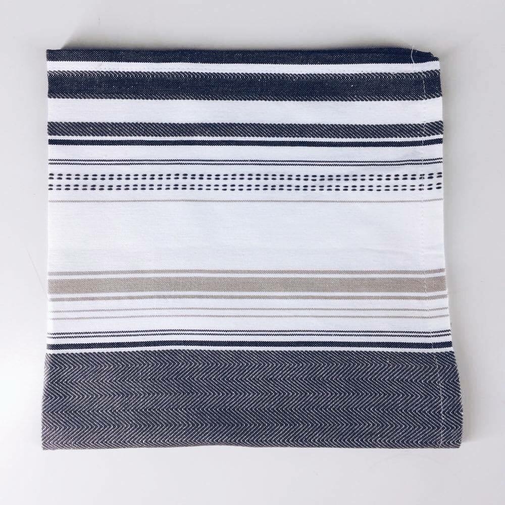 Серветка смужка сіро-біло-беж бавовна TT-192