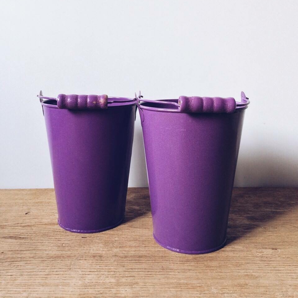 Відерце декоративне метал/емаль фіолет