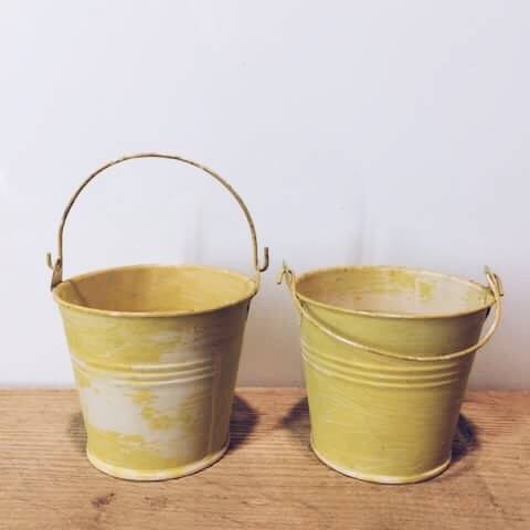 Відерце декоративне мале метал жовте