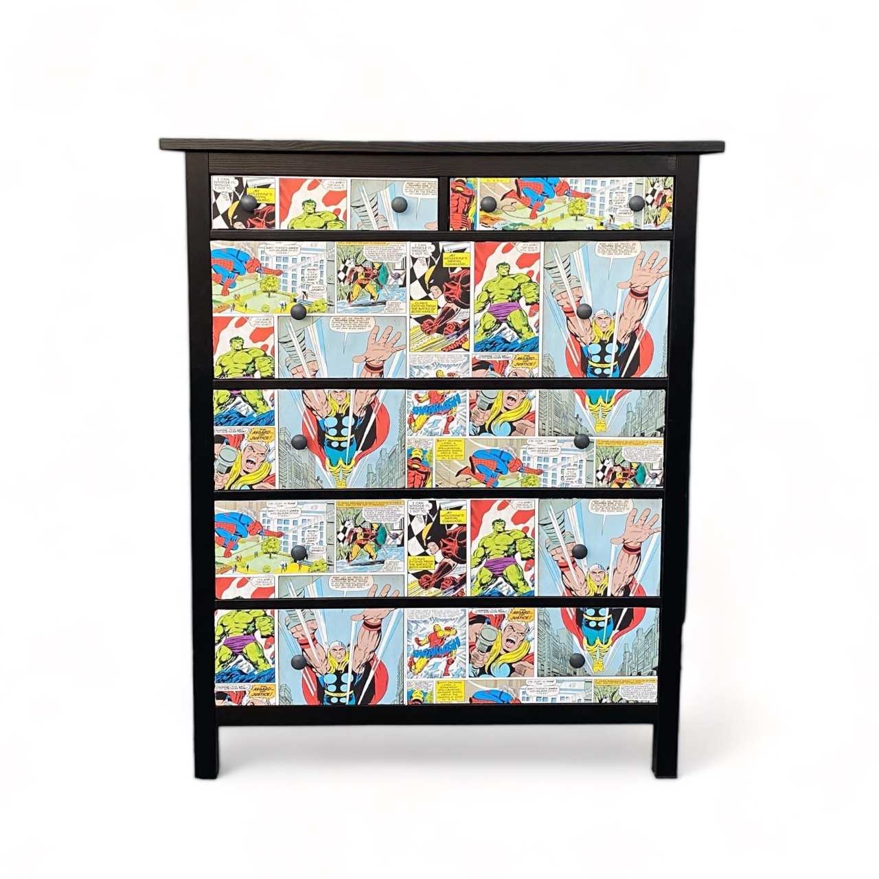 Комод на 6 шухляд чорний Комікси CB-084