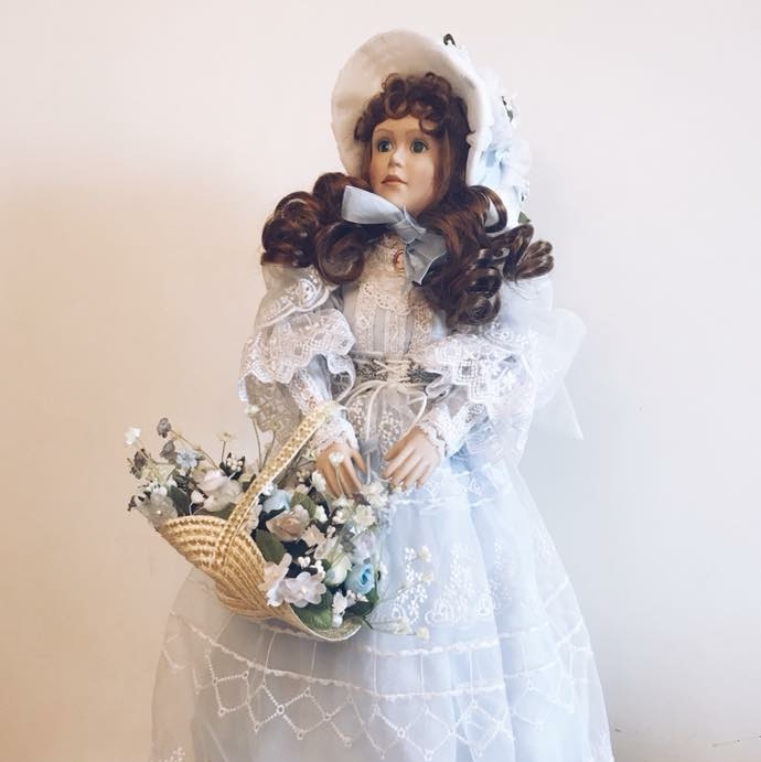 Колекційна лялька Victoria порцеляна/текстиль вінтаж 5