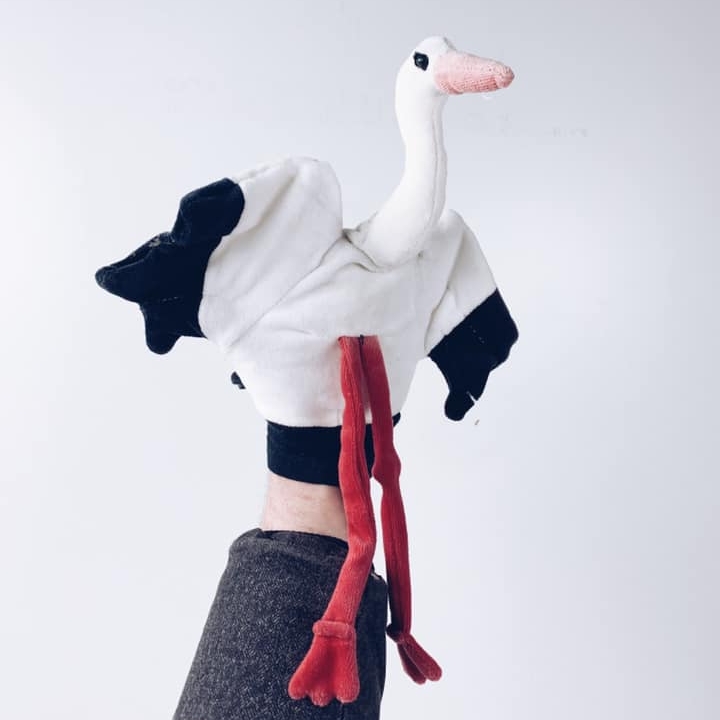 Іграшка-рукавичка Лелека текстиль