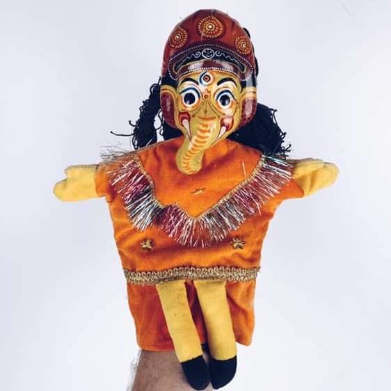 Іграшка-рукавичка Ганеша текстиль/пап'є-маше