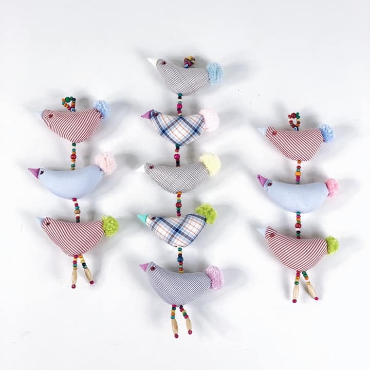 Декор підвісний Пташки текстиль
