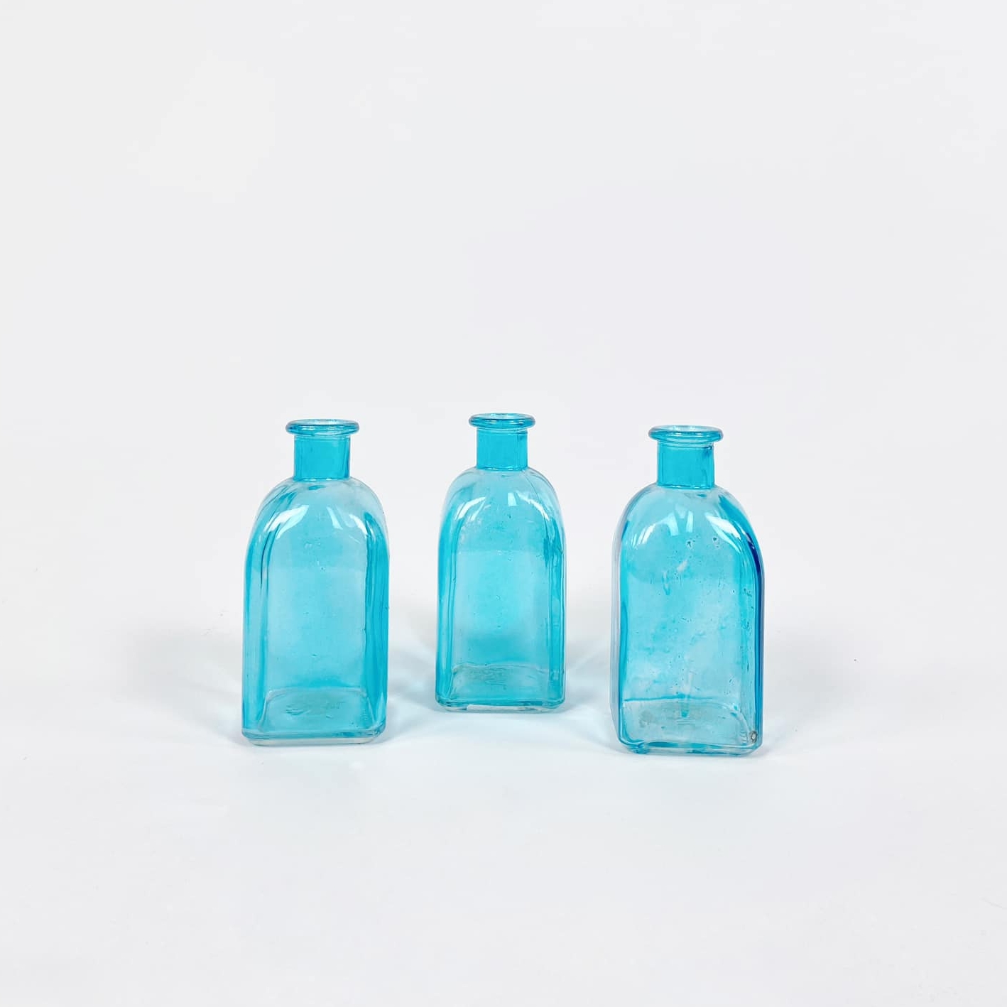 Пляшка мала декоративна блакитне скло KF-089