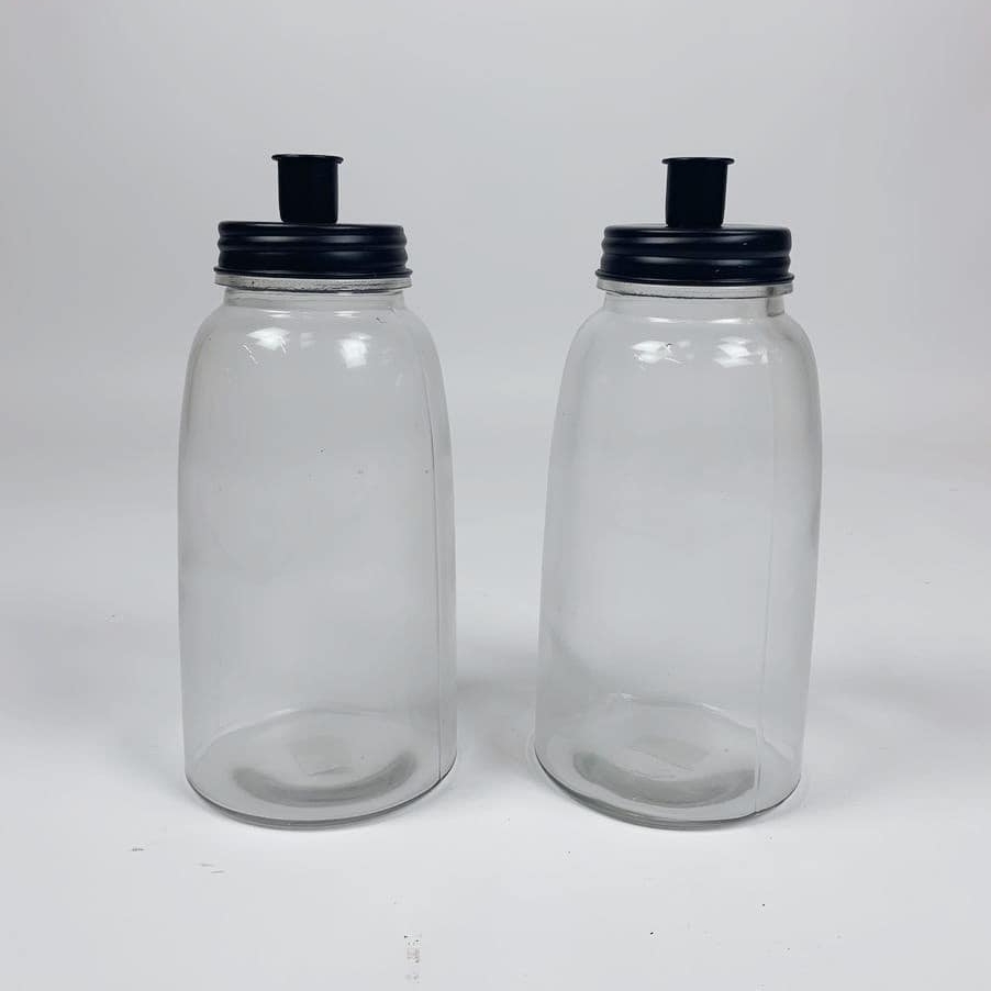 Підсвічник-банка скло/метал CA-163