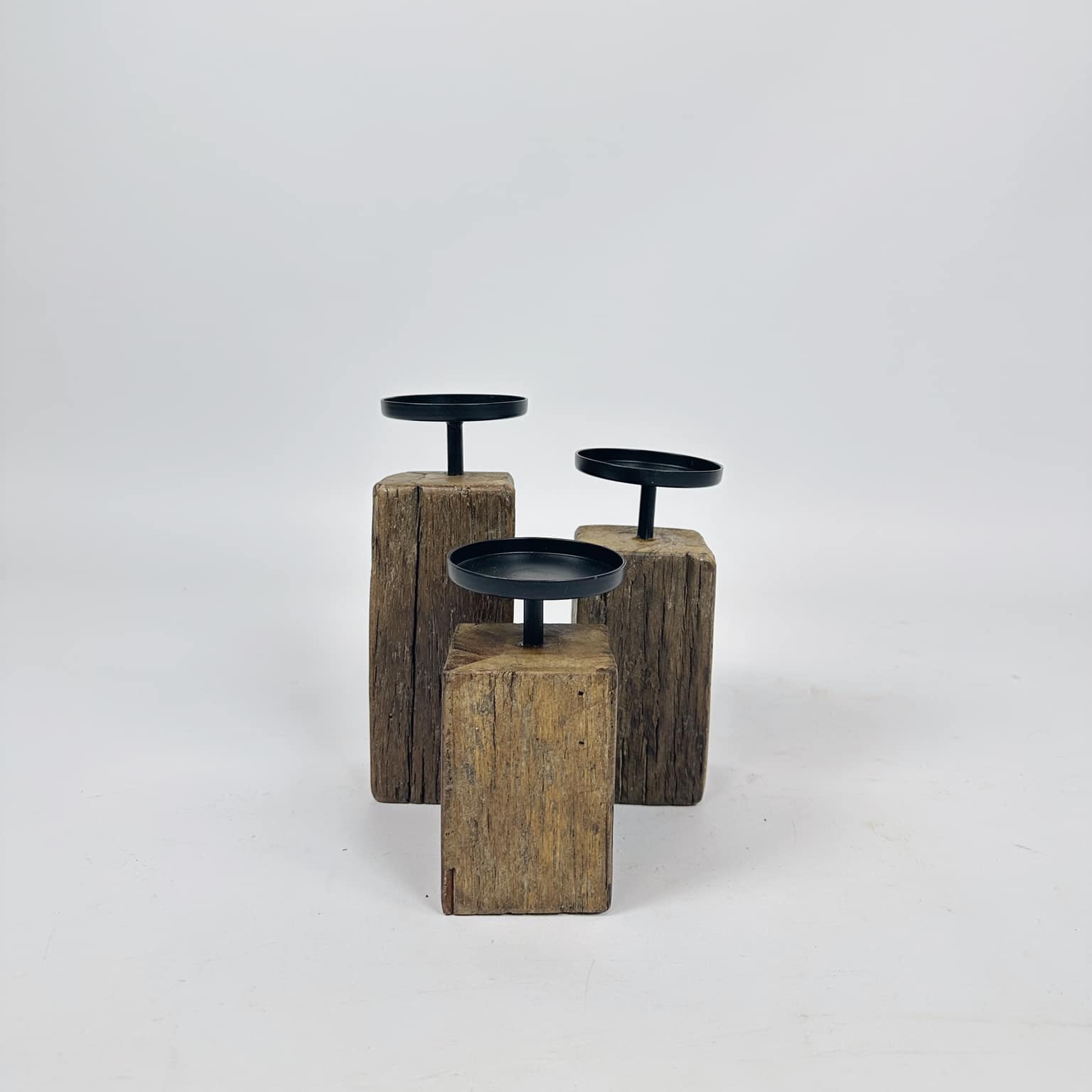 Підсвічник рустик дерево/метал CA-164