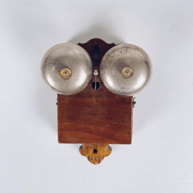 Дзвінок настінний вінтаж дерево/метал