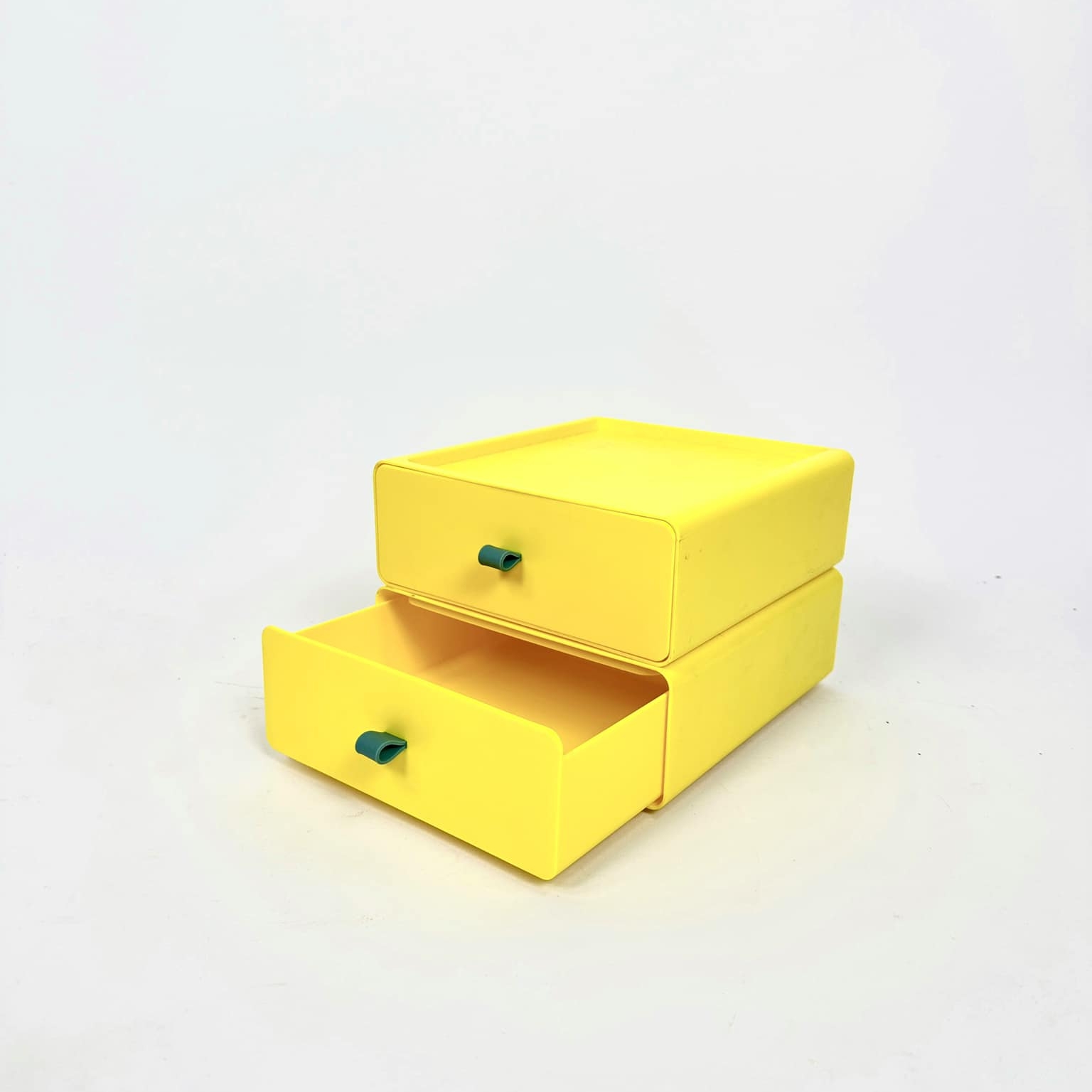 Бокс для дрібничок на 2 відділення жовтий пластик