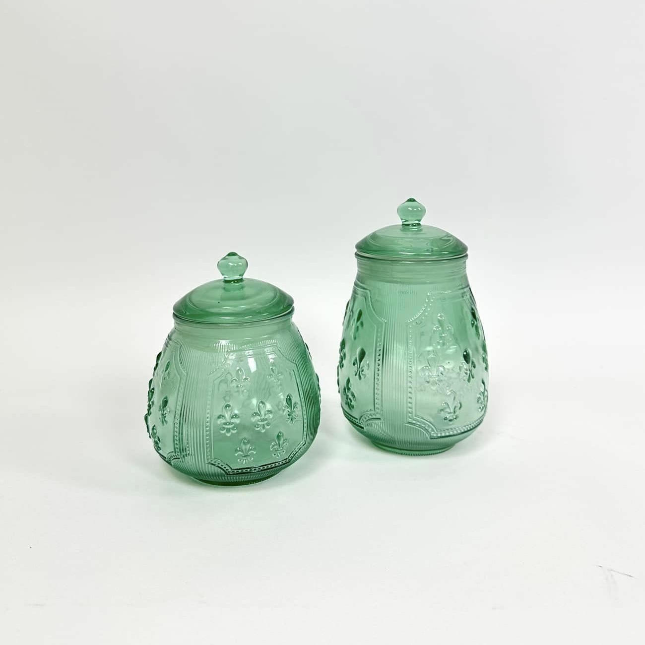 Банка для печива/сипучих рельєфне зелене скло KB-077