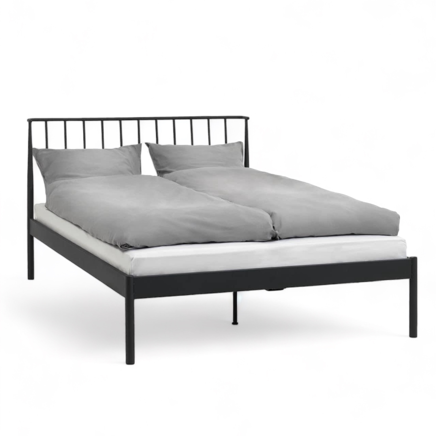 Ліжко 2-спальне чорне метал 140 х 200 BD-016
